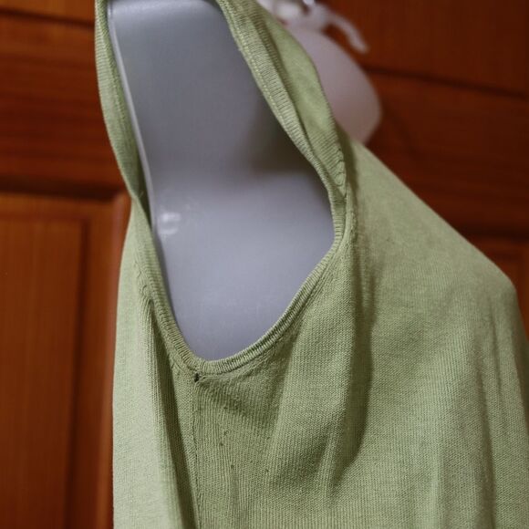 BCBG Maxazria Green Faux Wrap Tie Top XL Y2K - Picture 8 of 14